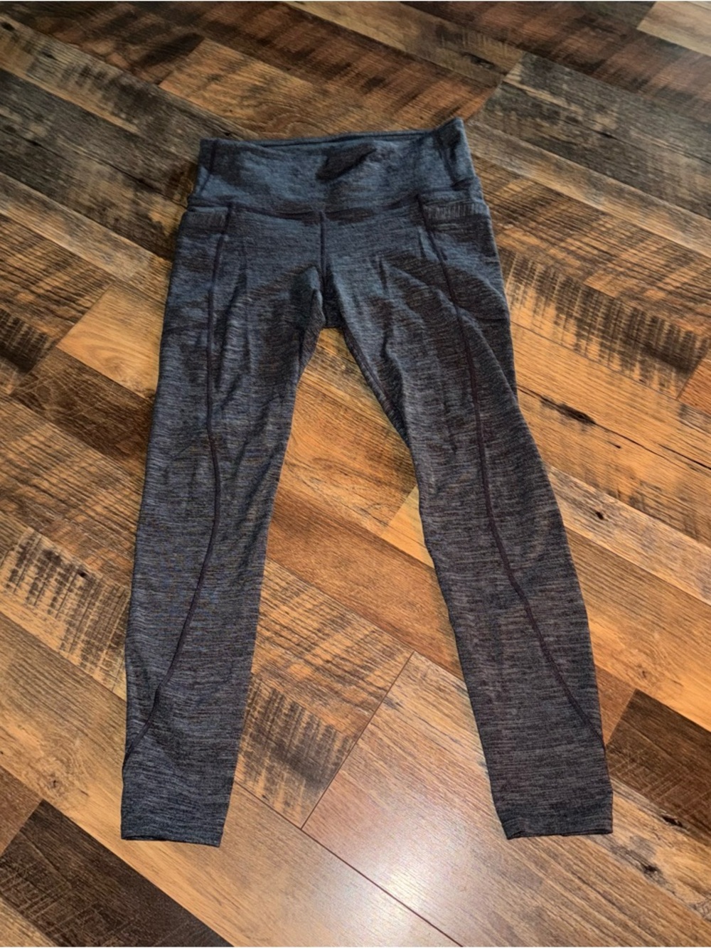 Athleta Heather Charcoal Gray Logo Active Top